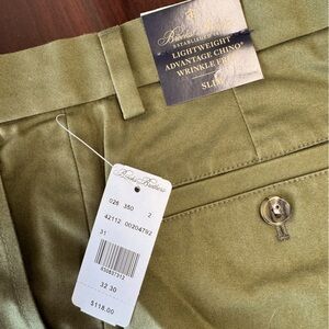 Brooks Brothers Milano Slim Lightweight Stretch Advantage Chino, Olive, 32Wx30L